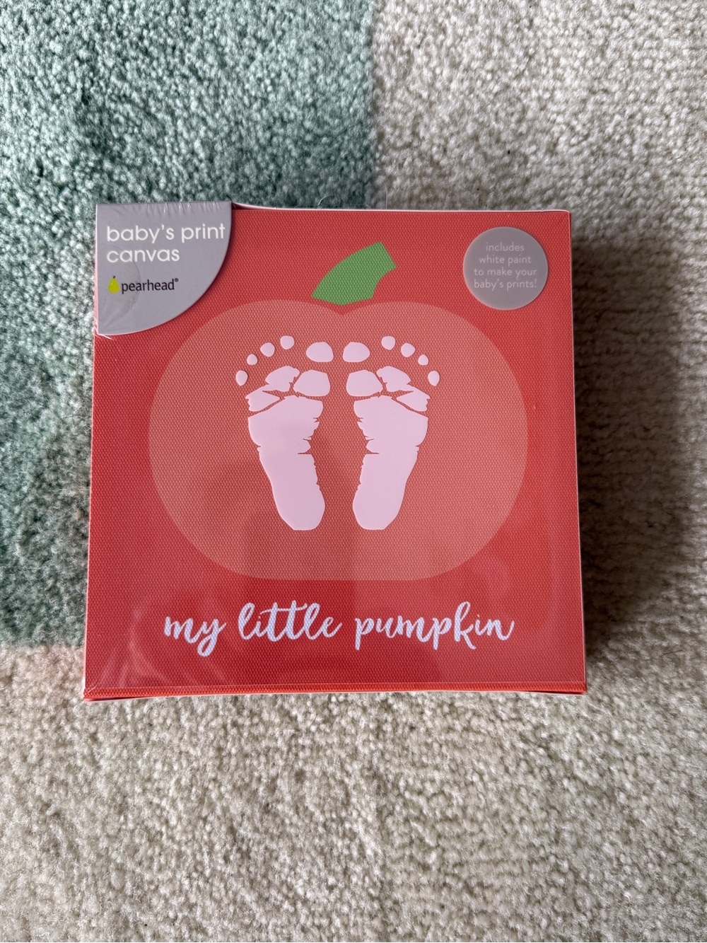 Pearhead Baby Print Pumpkin Canvas (add your baby's prints)